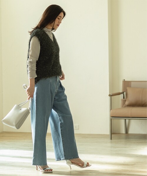 OPAQUE.CLIP（オペークドットクリップ）の「◆ラメシャギーニットベスト【洗濯機洗い可】（ベスト・レディース・ブルー系その他7/ライトグレー系5/チャコール/ベージュ系9・38/36/40）」の14枚目の写真