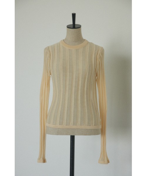 BLACK BY MOUSSY(ブラックバイマウジー)の「sheer stripe tops(シアーストライプトップス)(ニット/セーター・レディース・ネイビー/ブルー/オフホワイト/オレンジ・FREE)」の9枚目の写真