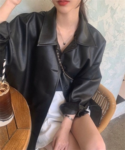 Ritzy（リッツィー）の「オーバーサイズ  PUジャケット（その他アウター・レディース・ブラック・M/L）」の11枚目の写真