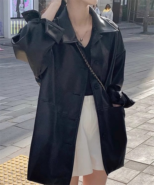 Ritzy（リッツィー）の「オーバーサイズ  PUジャケット（その他アウター・レディース・ブラック・M/L）」の3枚目の写真