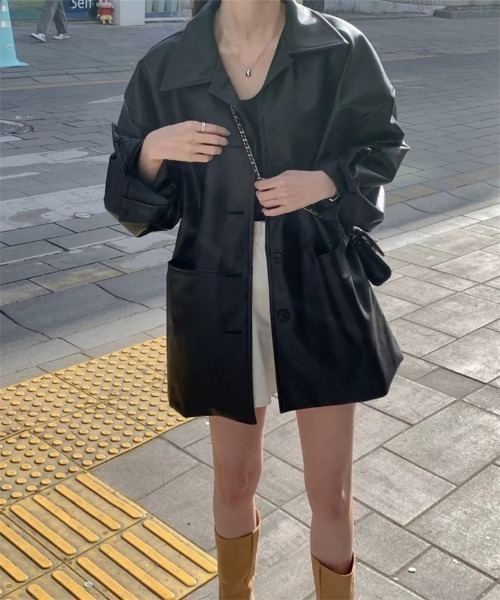 Ritzy（リッツィー）の「オーバーサイズ  PUジャケット（その他アウター・レディース・ブラック・M/L）」の5枚目の写真