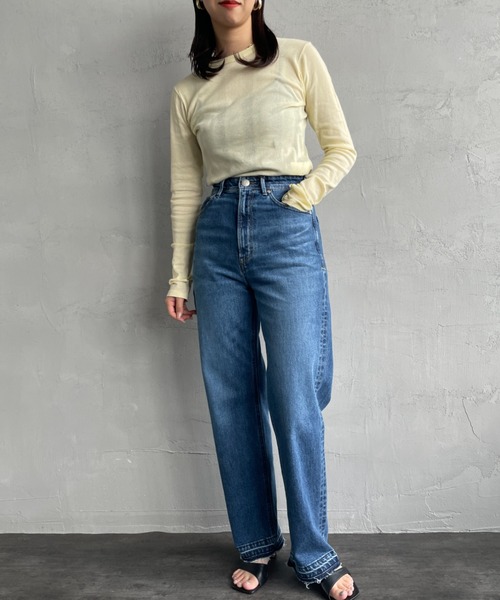 ヤヌーク　LEA ハイウエストボーイズストレートデニム　レディース　ブルー　23 YANUK - LEA / ボーイズストレート / ストレートデニム / ブルー