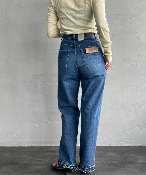 セール】[YANUK/ヤヌーク] LEA ハイウエスト ボーイズストレートデニム