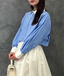 EIMY ISTOIRE | ドロップショルダーロゴクロップシャツ(シャツ/ブラウス)