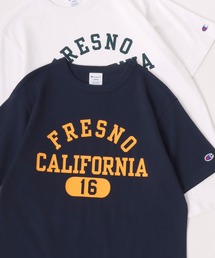 Champion/チャンピオン コットンUSA カレッジロゴプリント ワンポイント刺繍 半袖Tシャツ/リンガーT/レディース メンズ