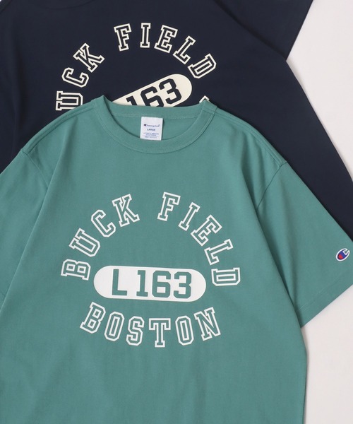 Champion(チャンピオン)の「Champion/チャンピオン コットンUSA カレッジロゴプリント ワンポイント刺繍 半袖Tシャツ/リンガーT/レディース メンズ(Tシャツ/カットソー・メンズ・ネイビー/ホワイト/ホワイト系その他/ホワイト系その他3/ホワイト系その他2/ホワイト系その他4/グリーン/イエロー/ブルー系その他/ブラック・M/L/XL)」の8枚目の写真