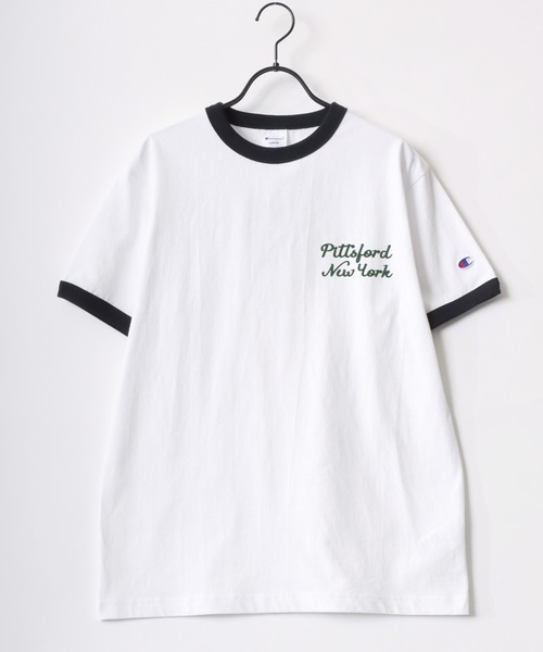 Champion(チャンピオン)の「Champion/チャンピオン コットンUSA カレッジロゴプリント ワンポイント刺繍 半袖Tシャツ/リンガーT/レディース メンズ(Tシャツ/カットソー・メンズ・ネイビー/ホワイト/ホワイト系その他/ホワイト系その他3/ホワイト系その他2/ホワイト系その他4/グリーン/イエロー/ブルー系その他/ブラック・M/L/XL)」の20枚目の写真
