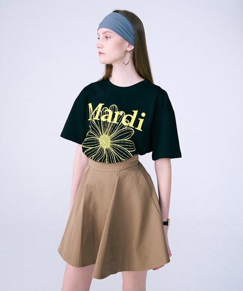 Mardi Mercredi（マルディメクルディ）の「TSHIRT FLOWERMARDI（Tシャツ/カットソー・レディース・ブラック×イエロー/ホワイト系その他/ホワイト×グリーン/スカイブルー系1・FREE）」の17枚目の写真