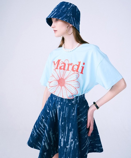 Mardi Mercredi（マルディメクルディ）の「TSHIRT FLOWERMARDI（Tシャツ/カットソー・レディース・ブラック×イエロー/ホワイト系その他/ホワイト×グリーン/スカイブルー系1・FREE）」の22枚目の写真