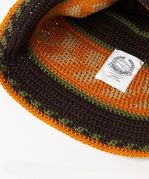 MAISON mou(メゾンムー)の「【SUBLIME/サブライム】FINE HANDKNIT HAT ハンドニット ハットSB241-0422(ハット・レディース・ブラウン/オフホワイト/ネイビー・FREE)」の7枚目の写真