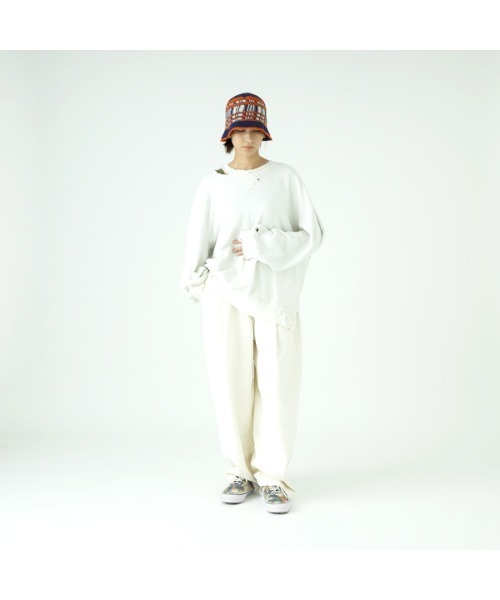 MAISON mou(メゾンムー)の「【SUBLIME/サブライム】FINE HANDKNIT HAT ハンドニット ハットSB241-0422(ハット・レディース・ブラウン/オフホワイト/ネイビー・FREE)」の10枚目の写真