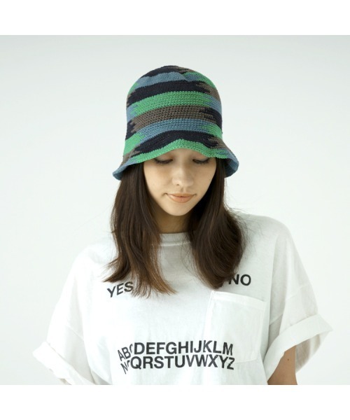 MAISON mou(メゾンムー)の「【SUBLIME/サブライム】FINE HANDKNIT HAT ハンドニット ハットSB241-0422(ハット・レディース・ブラウン/オフホワイト/ネイビー・FREE)」の4枚目の写真