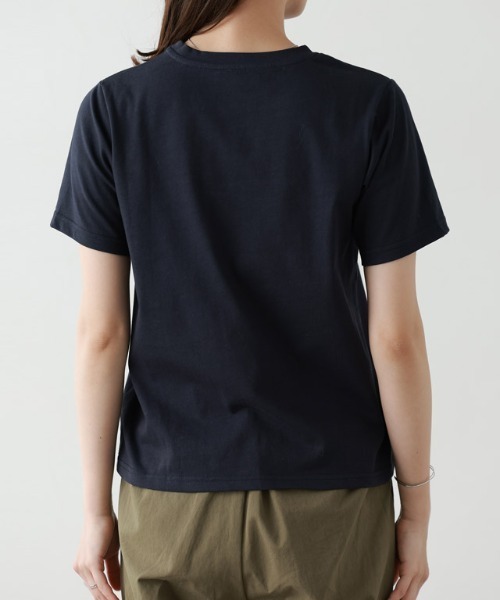 Pierrot(ピエロ)の「【イージーケア】刺繍ロゴTシャツ(Tシャツ/カットソー・レディース・グレー系その他/オフホワイト/ネイビー・L/M)」の8枚目の写真