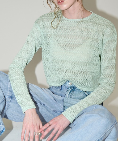 openwork cropped cut sew tops（Tシャツ/カットソー）｜WILLFULLY（ウィルフリー）