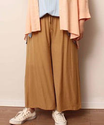 【L~6L 大きいサイズ】イージーワイドパンツ セットアップ可能 ウエストゴム
