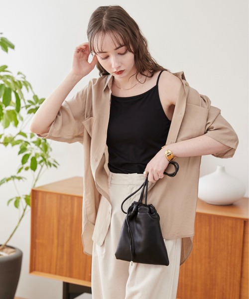 ANGIE（アンジー）の「半袖 シアー シャツ（シャツ/ブラウス・レディース・ライトグレー/ベージュ/スミクロ/オフホワイト・FREE）」の9枚目の写真