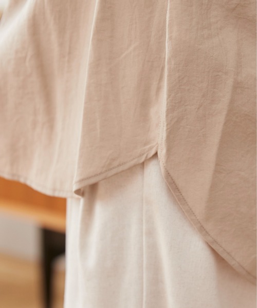 ANGIE（アンジー）の「半袖 シアー シャツ（シャツ/ブラウス・レディース・ライトグレー/ベージュ/スミクロ/オフホワイト・FREE）」の18枚目の写真