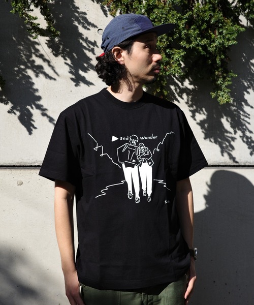 and wander（アンドワンダー）の「and wander/アンドワンダー  Yu Nagaba printed T  5744184185（Tシャツ/カットソー・メンズ・ブラック/ホワイト・L/M/S/XL）」の6枚目の写真