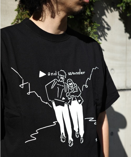 and wander（アンドワンダー）の「and wander/アンドワンダー  Yu Nagaba printed T  5744184185（Tシャツ/カットソー・メンズ・ブラック/ホワイト・L/M/S/XL）」の7枚目の写真
