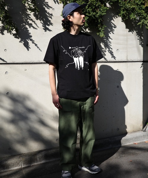 and wander（アンドワンダー）の「and wander/アンドワンダー  Yu Nagaba printed T  5744184185（Tシャツ/カットソー・メンズ・ブラック/ホワイト・L/M/S/XL）」の8枚目の写真