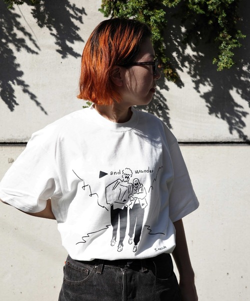 and wander（アンドワンダー）の「and wander/アンドワンダー  Yu Nagaba printed T  5744184185（Tシャツ/カットソー・メンズ・ブラック/ホワイト・L/M/S/XL）」の9枚目の写真
