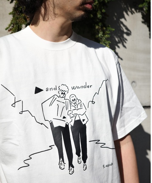 and wander（アンドワンダー）の「and wander/アンドワンダー  Yu Nagaba printed T  5744184185（Tシャツ/カットソー・メンズ・ブラック/ホワイト・L/M/S/XL）」の11枚目の写真