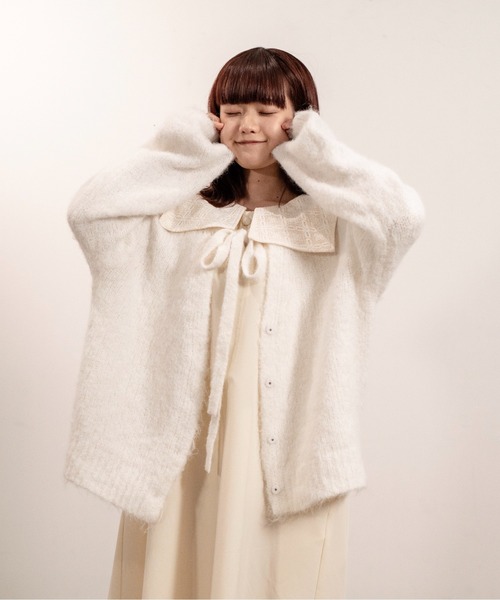 INTER FACTORY（インターファクトリー）の「レースセーラー襟のリボンワンピース　made in INTER FACTORY（ワンピース・レディース・ホワイト/グレイッシュブルー/ライトブルー・FREE）」の17枚目の写真