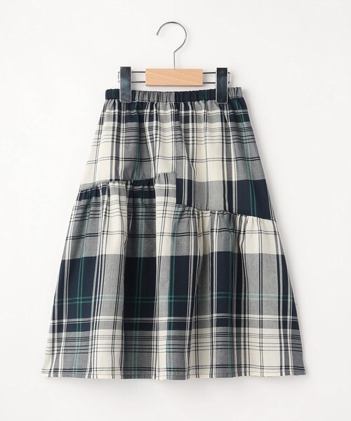 Dessin（デッサン）の「◆【リンクコーデ】変形ティアードスカート（スカート・キッズ・スモーキーグリーン系2/パープル系2/ネイビー系1・14/13/12/11）」の2枚目の写真