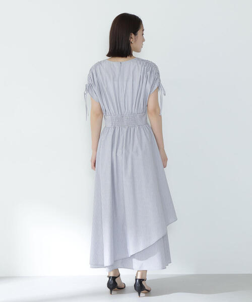 ドロストスリーブストライプワンピース S ナチュラルビューティーベーシック NATURAL BEAUTY BASIC（ナチュラルビューティーベーシック）の