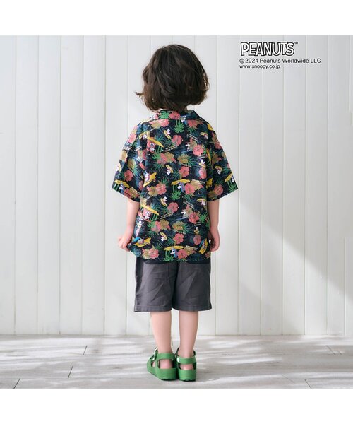 F.O.KIDS(エフオーキッズ)の「【セットアップ・お揃い可能】PEANUTS ALOHA SHIRTS(シャツ/ブラウス・キッズ・ターコイズブルー/ブラック/キナリ・150/140/130/80/120/110/100/90/95)」の5枚目の写真