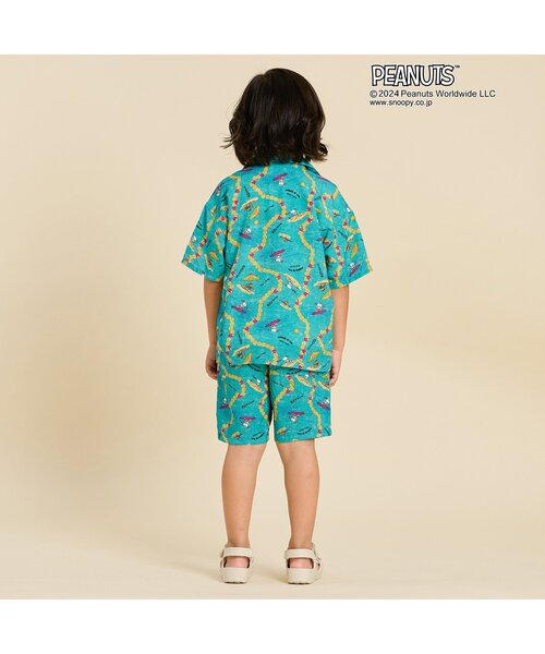F.O.KIDS(エフオーキッズ)の「【セットアップ・お揃い可能】PEANUTS ALOHA SHIRTS(シャツ/ブラウス・キッズ・ターコイズブルー/ブラック/キナリ・150/140/130/80/120/110/100/90/95)」の11枚目の写真
