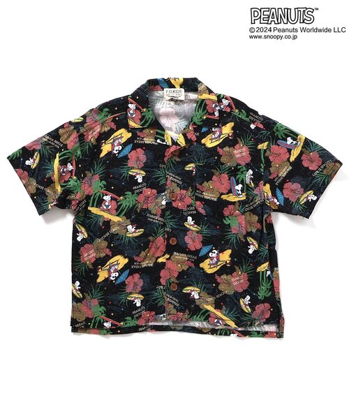 F.O.KIDS(エフオーキッズ)の「【セットアップ・お揃い可能】PEANUTS ALOHA SHIRTS(シャツ/ブラウス・キッズ・ターコイズブルー/ブラック/キナリ・150/140/130/80/120/110/100/90/95)」の13枚目の写真