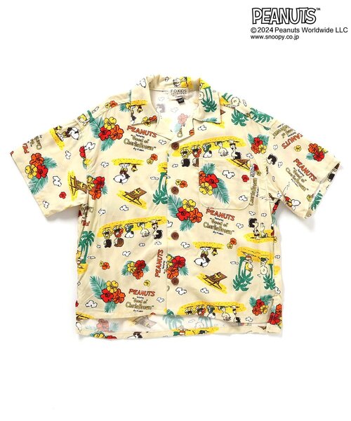 F.O.KIDS(エフオーキッズ)の「【セットアップ・お揃い可能】PEANUTS ALOHA SHIRTS(シャツ/ブラウス・キッズ・ターコイズブルー/ブラック/キナリ・150/140/130/80/120/110/100/90/95)」の14枚目の写真