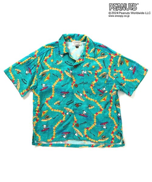 F.O.KIDS(エフオーキッズ)の「【セットアップ・お揃い可能】PEANUTS ALOHA SHIRTS(シャツ/ブラウス・キッズ・ターコイズブルー/ブラック/キナリ・150/140/130/80/120/110/100/90/95)」の15枚目の写真