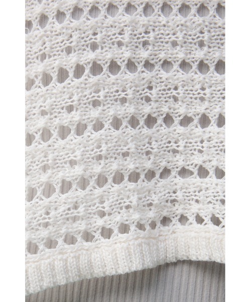 AZUL by moussy(アズールバイマウジー)の「クロップドクロシェニットトップス(ニット/セーター・レディース・ブラック/ブルー/オフホワイト・FREE)」の17枚目の写真