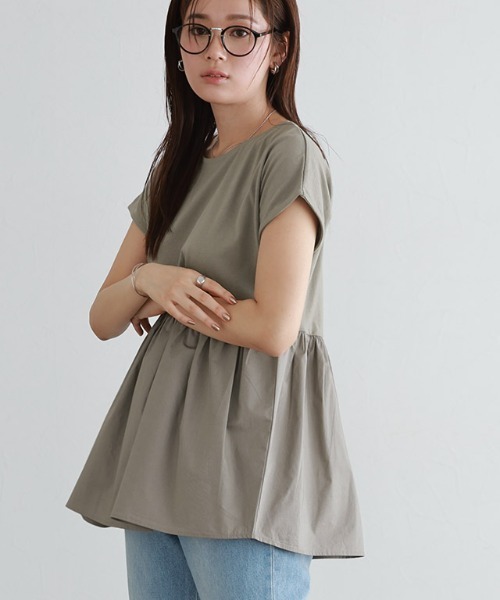 Pierrot（ピエロ）の「ドッキングヘムフレンチTシャツ（Tシャツ/カットソー・レディース・オフホワイト/グレー系その他/ブラック/ブルー系その他/ネイビー・L/M）」の21枚目の写真