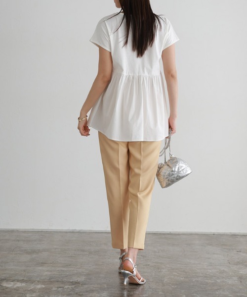 Pierrot（ピエロ）の「ドッキングヘムフレンチTシャツ（Tシャツ/カットソー・レディース・オフホワイト/グレー系その他/ブラック/ブルー系その他/ネイビー・L/M）」の6枚目の写真