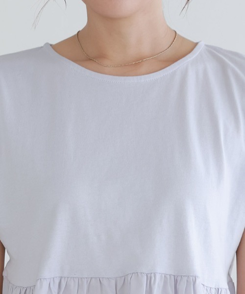 Pierrot（ピエロ）の「ドッキングヘムフレンチTシャツ（Tシャツ/カットソー・レディース・オフホワイト/グレー系その他/ブラック/ブルー系その他/ネイビー・L/M）」の15枚目の写真