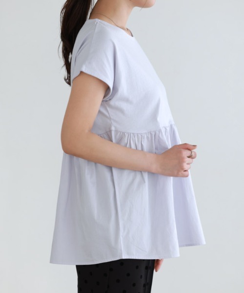 Pierrot（ピエロ）の「ドッキングヘムフレンチTシャツ（Tシャツ/カットソー・レディース・オフホワイト/グレー系その他/ブラック/ブルー系その他/ネイビー・L/M）」の17枚目の写真