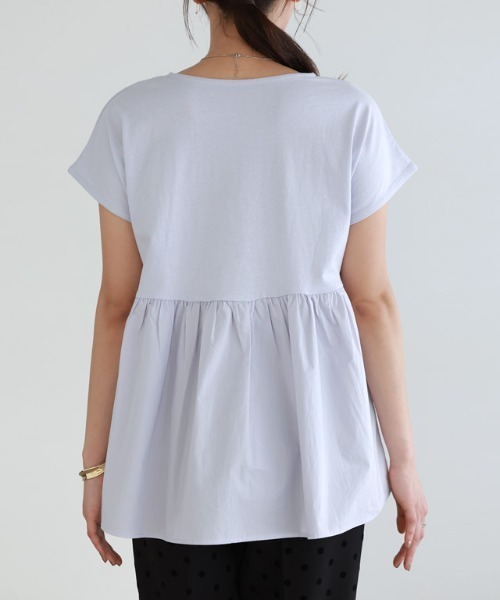 Pierrot（ピエロ）の「ドッキングヘムフレンチTシャツ（Tシャツ/カットソー・レディース・オフホワイト/グレー系その他/ブラック/ブルー系その他/ネイビー・L/M）」の18枚目の写真