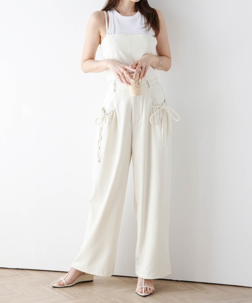 SUGAR BISKET（シュガービスケット）の「リボンポケットセットアップ（セットアップ・レディース・アイボリー/グレー/ブラック/ベージュ/ピンク・M/L）」の6枚目の写真