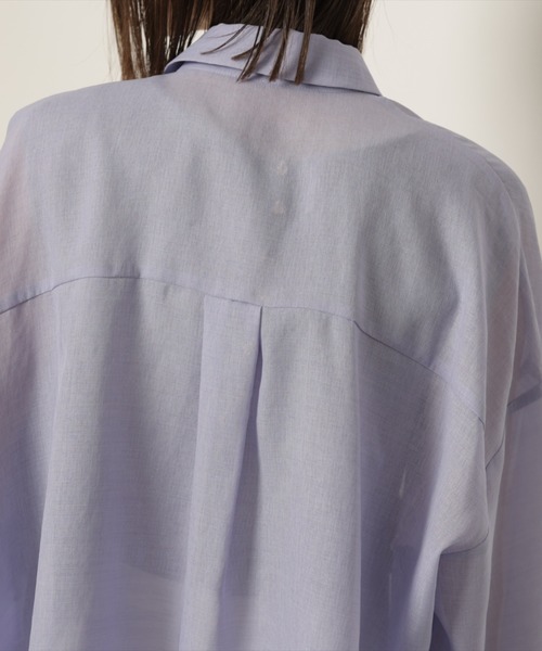 CADUNE（カデュネ）の「シアーシャツ（シャツ/ブラウス・レディース・ライトブルー/ブラック/ホワイト/ベージュ/ライトパープル/グリーン/ネイビー/ピンク・38/36）」の13枚目の写真
