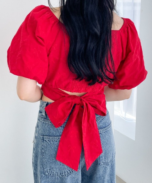 Heather（ヘザー）の「コットンリボンレースブラウス（半袖） 126516