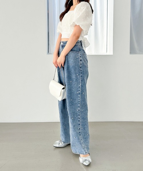 Heather（ヘザー）の「コットンリボンレースブラウス（半袖）　126516（シャツ/ブラウス・レディース・ブラック/レッド/オフホワイト・FREE）」の9枚目の写真