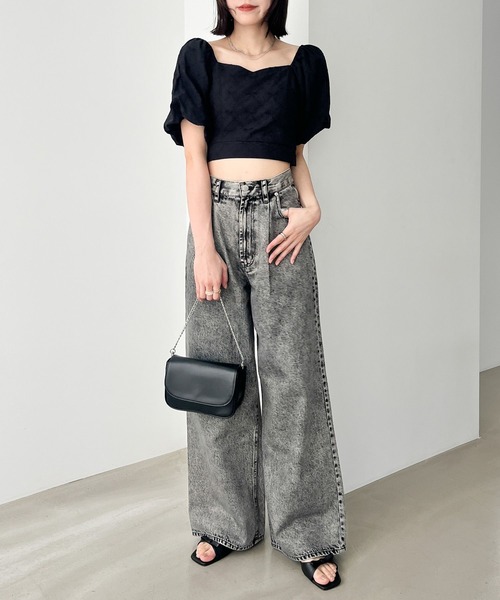 Heather（ヘザー）の「コットンリボンレースブラウス（半袖）　126516（シャツ/ブラウス・レディース・ブラック/レッド/オフホワイト・FREE）」の16枚目の写真