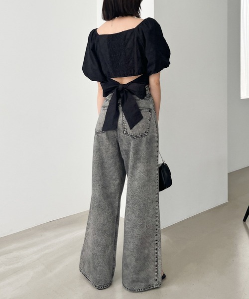 Heather（ヘザー）の「コットンリボンレースブラウス（半袖）　126516（シャツ/ブラウス・レディース・ブラック/レッド/オフホワイト・FREE）」の18枚目の写真