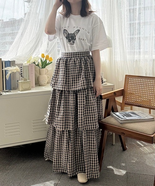 cuorequal(クオレコール)の「犬プリントデザイン半袖Tシャツ(Tシャツ/カットソー・レディース・ホワイト・LARGE/MEDIUM)」の10枚目の写真