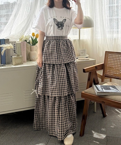 cuorequal(クオレコール)の「犬プリントデザイン半袖Tシャツ(Tシャツ/カットソー・レディース・ホワイト・LARGE/MEDIUM)」の11枚目の写真