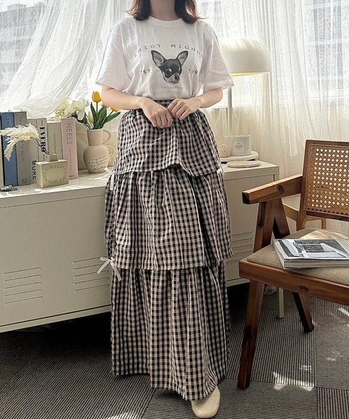 cuorequal(クオレコール)の「犬プリントデザイン半袖Tシャツ(Tシャツ/カットソー・レディース・ホワイト・LARGE/MEDIUM)」の13枚目の写真