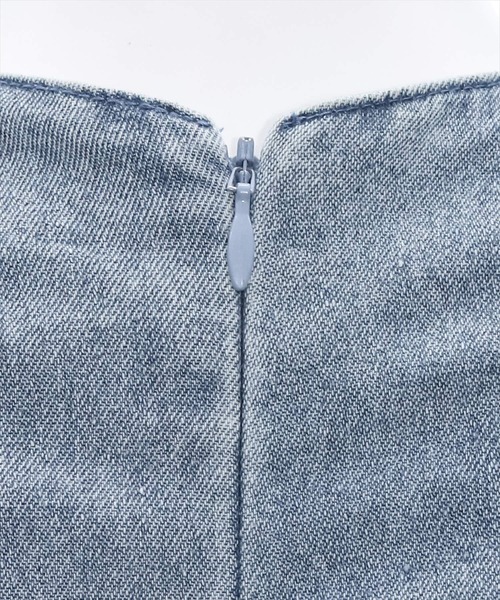 clear（クリア）の「デニムフリルロンパース（つなぎ/オールインワン・レディース・ライトブルー/インディゴブルー・F）」の5枚目の写真